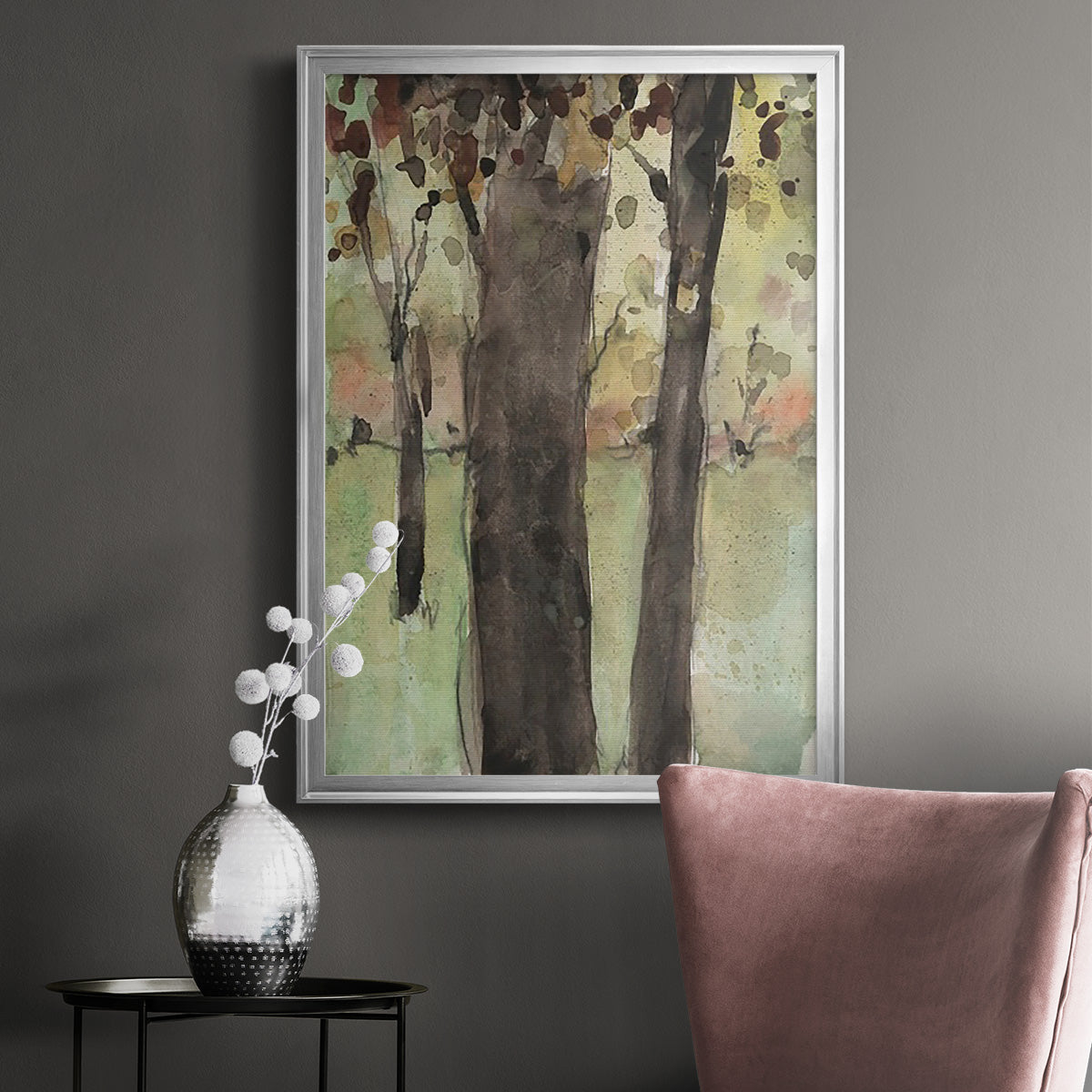 Under the Tree Confetti II - Modern Framed Canvas Print