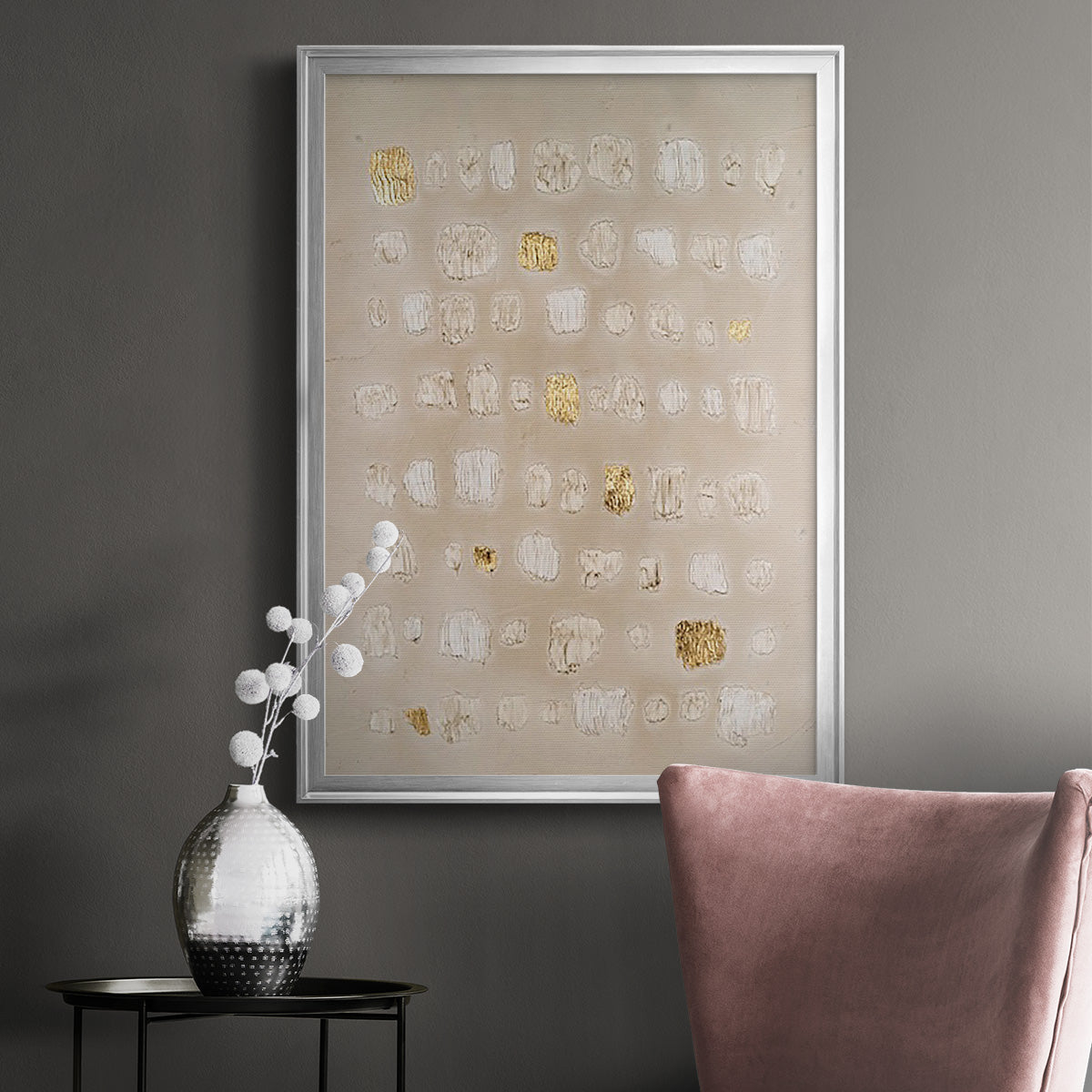 Embellished Cobblestone II - Modern Framed Canvas Print