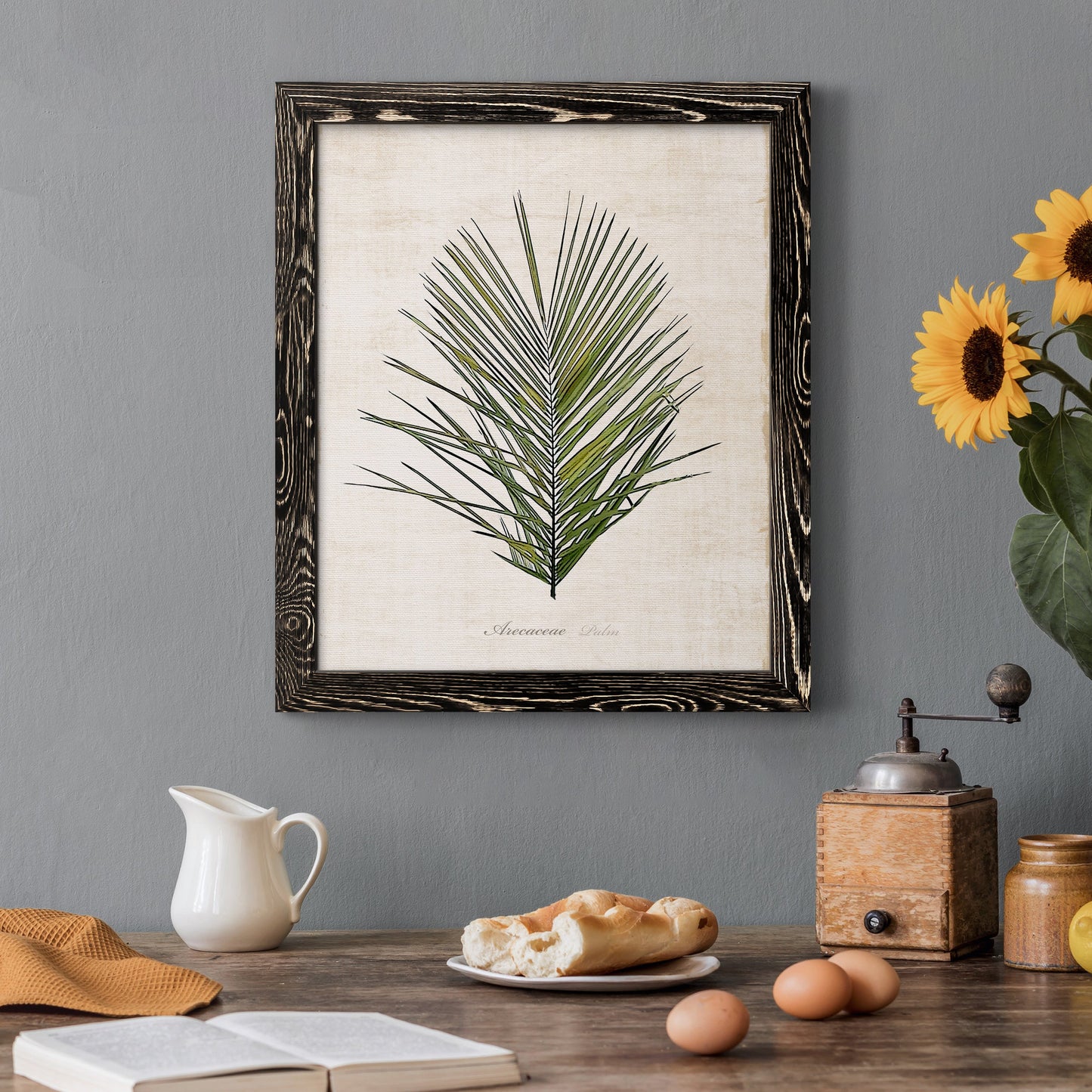 Palm Botanical I - Premium Canvas Framed in Barnwood - Ready to Hang