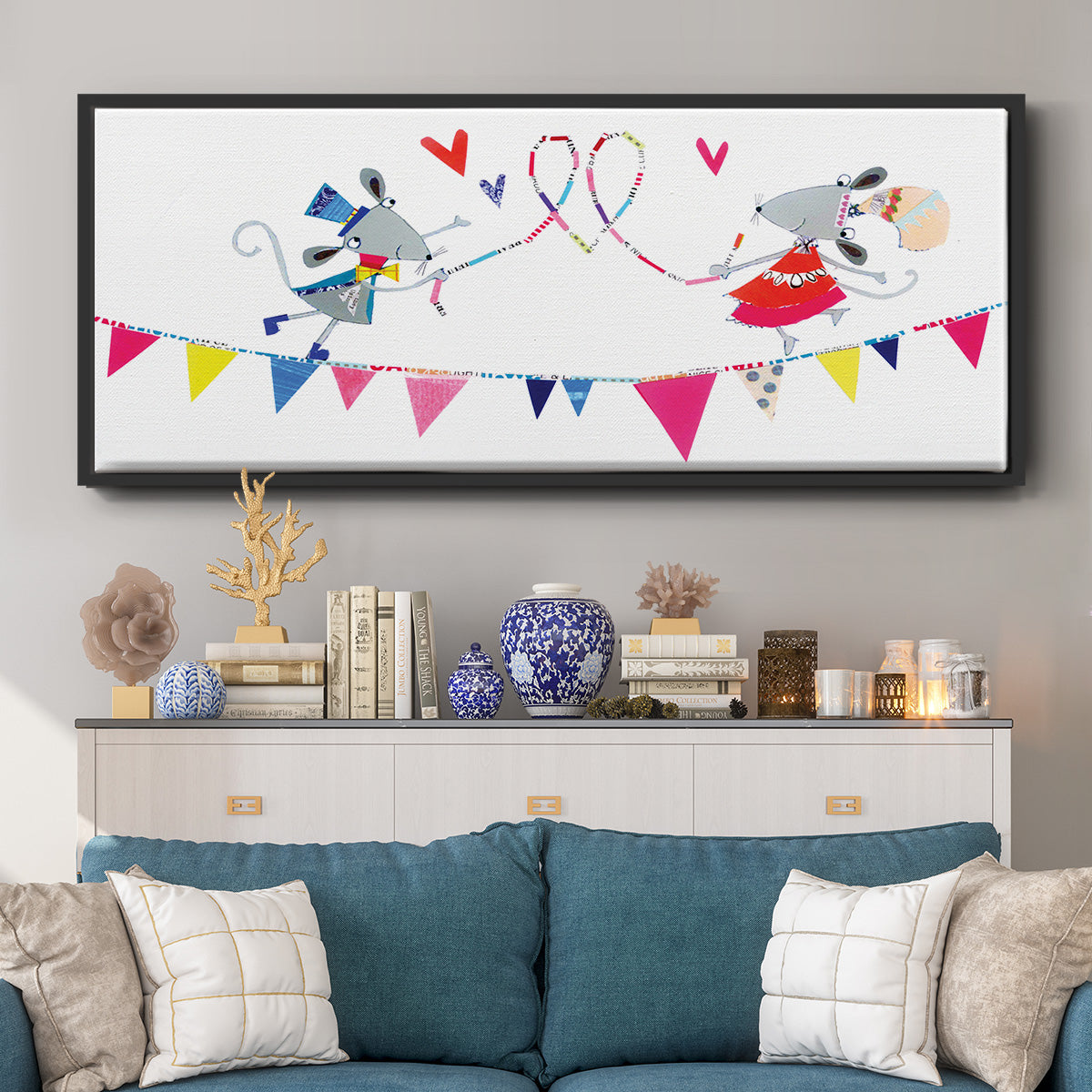 Circus Mice - Floater Framed Canvas Print