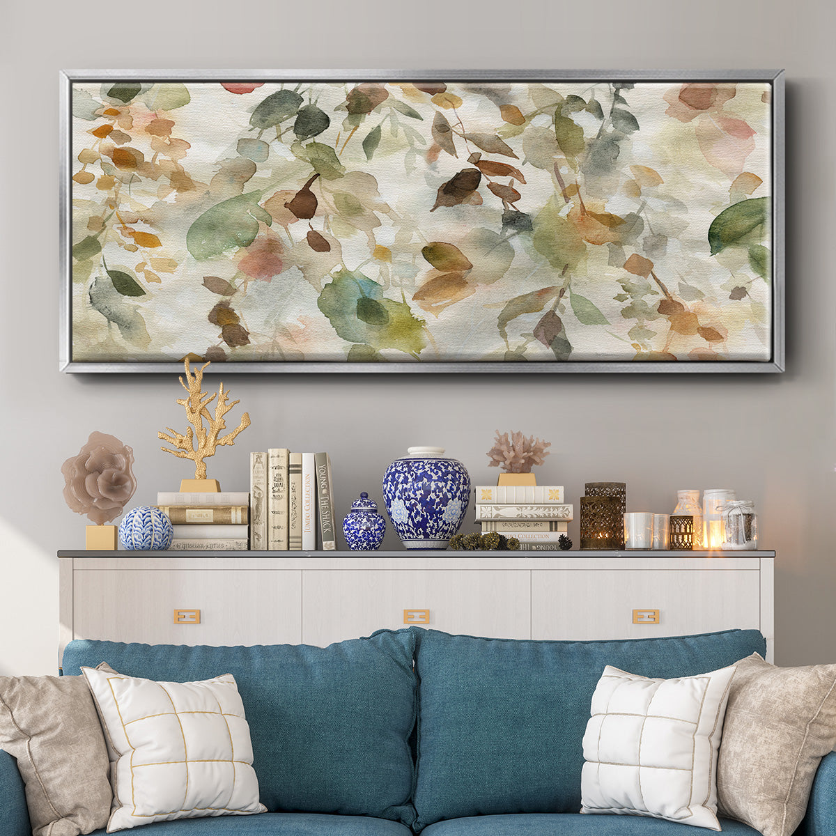 Fall Cascade - Floater Framed Canvas Print