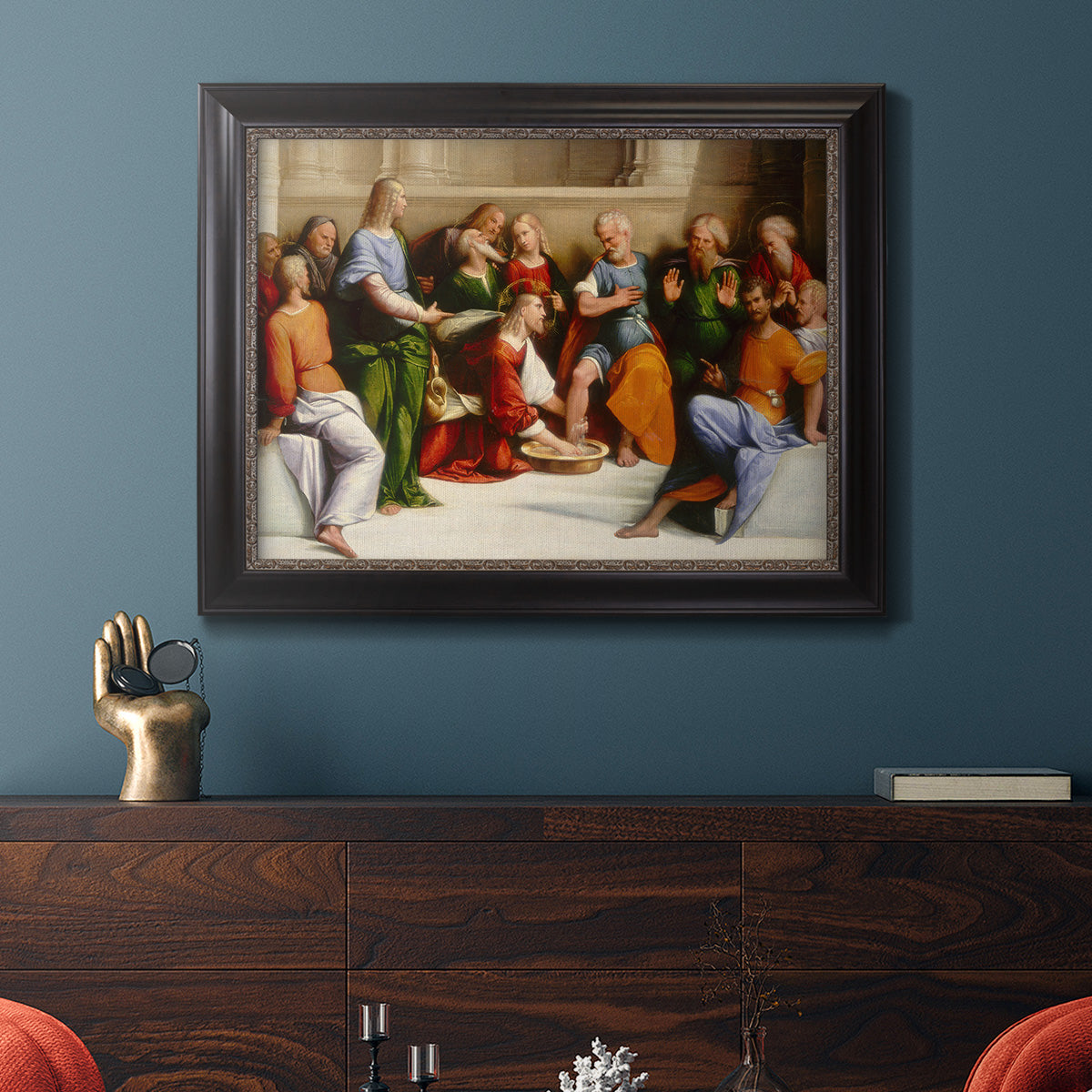 Christ Washing the Disciples' Feet - Ornate Framed Canvas Print