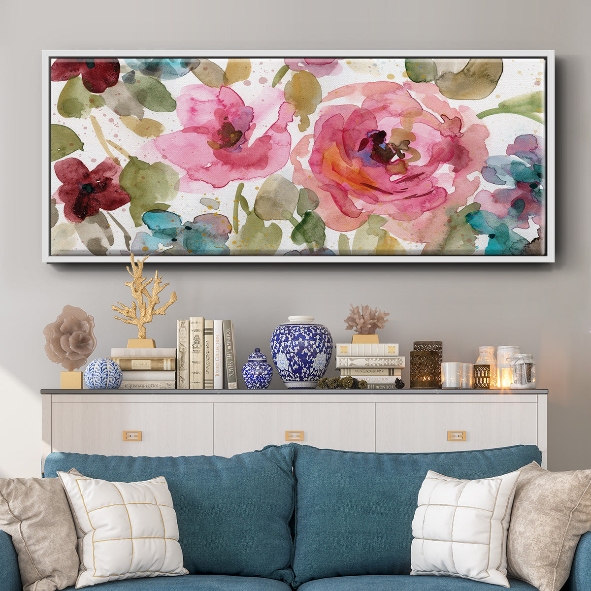 Garden Palette I - Floater Framed Canvas Print