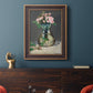 Moss Roses in a Vase - Ornate Framed Canvas Print