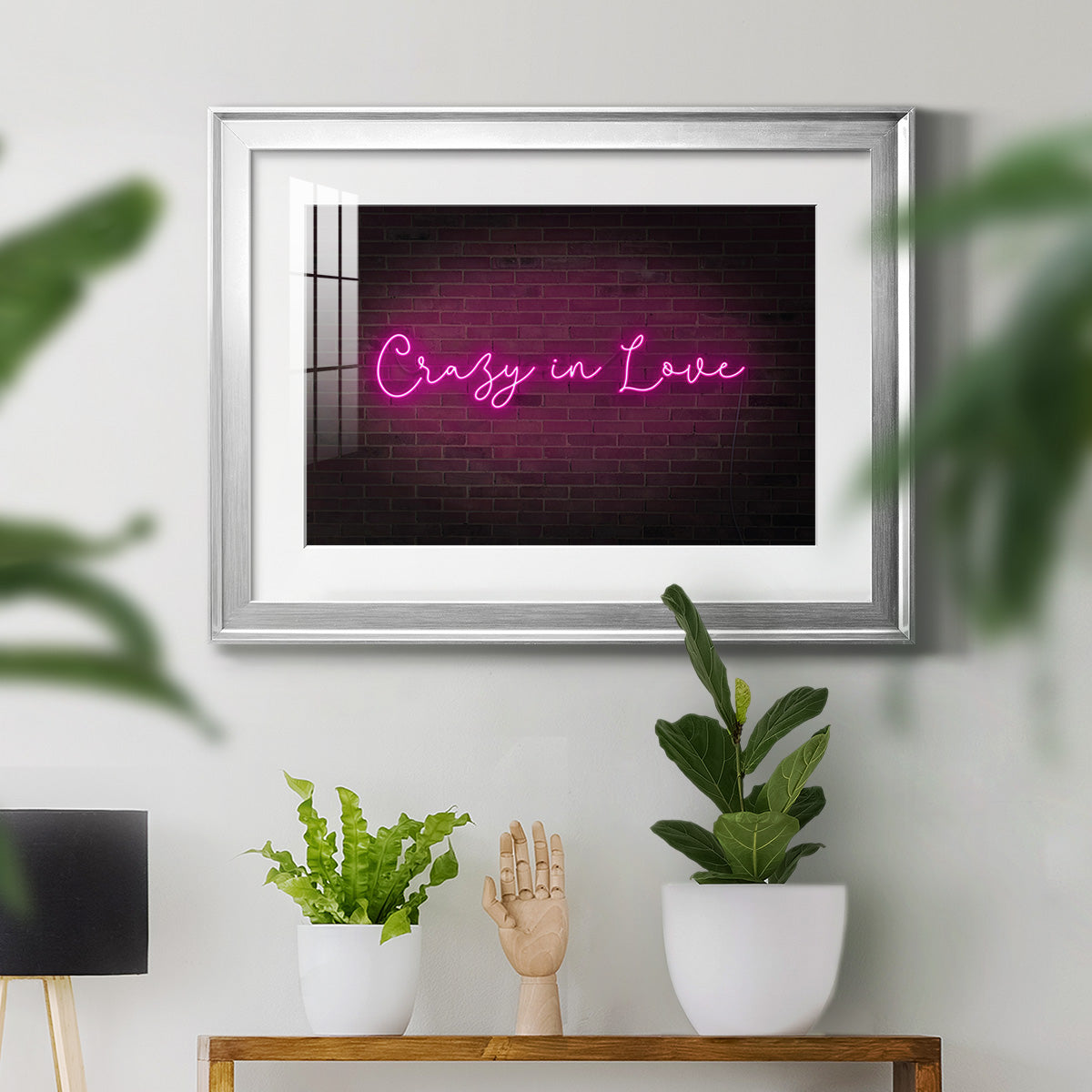 Neon Love II Premium Framed Print - Ready to Hang