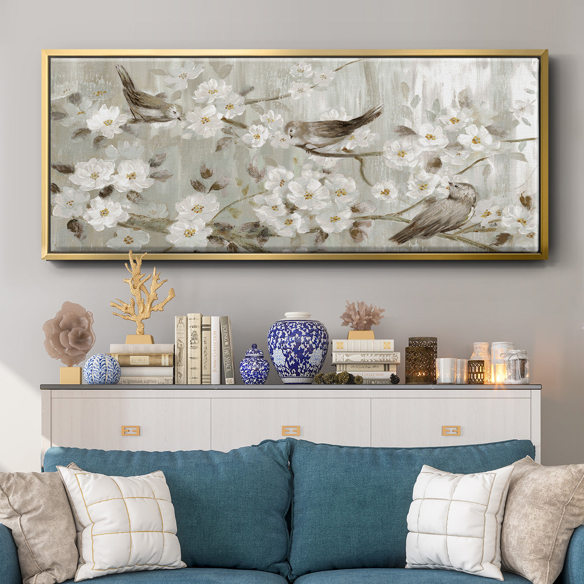 Songs of Spring - Floater Framed Canvas Print