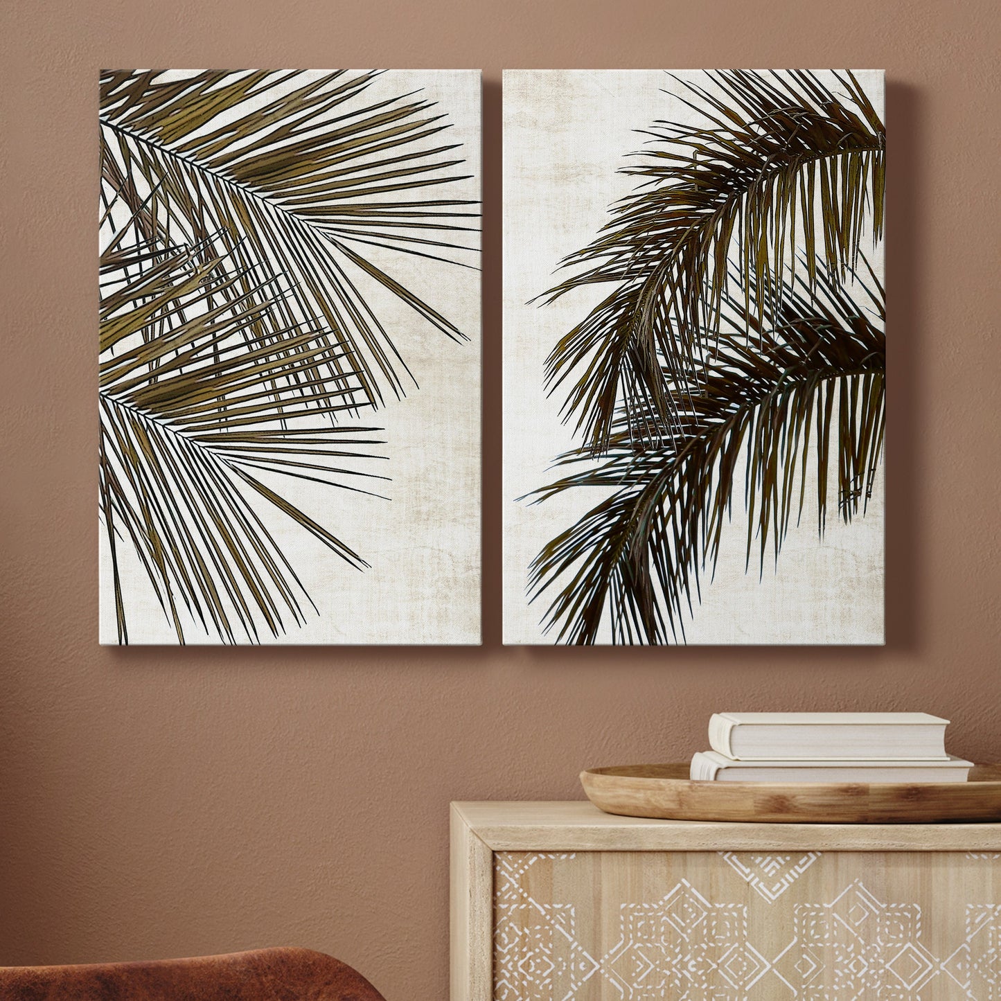 Palm I Premium Gallery Wrapped Canvas - Ready to Hang - Set of 2 - 8 x 12 Each