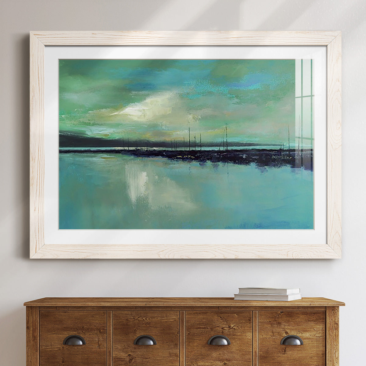 Harbor Light - Barnwood Framed Art Print
