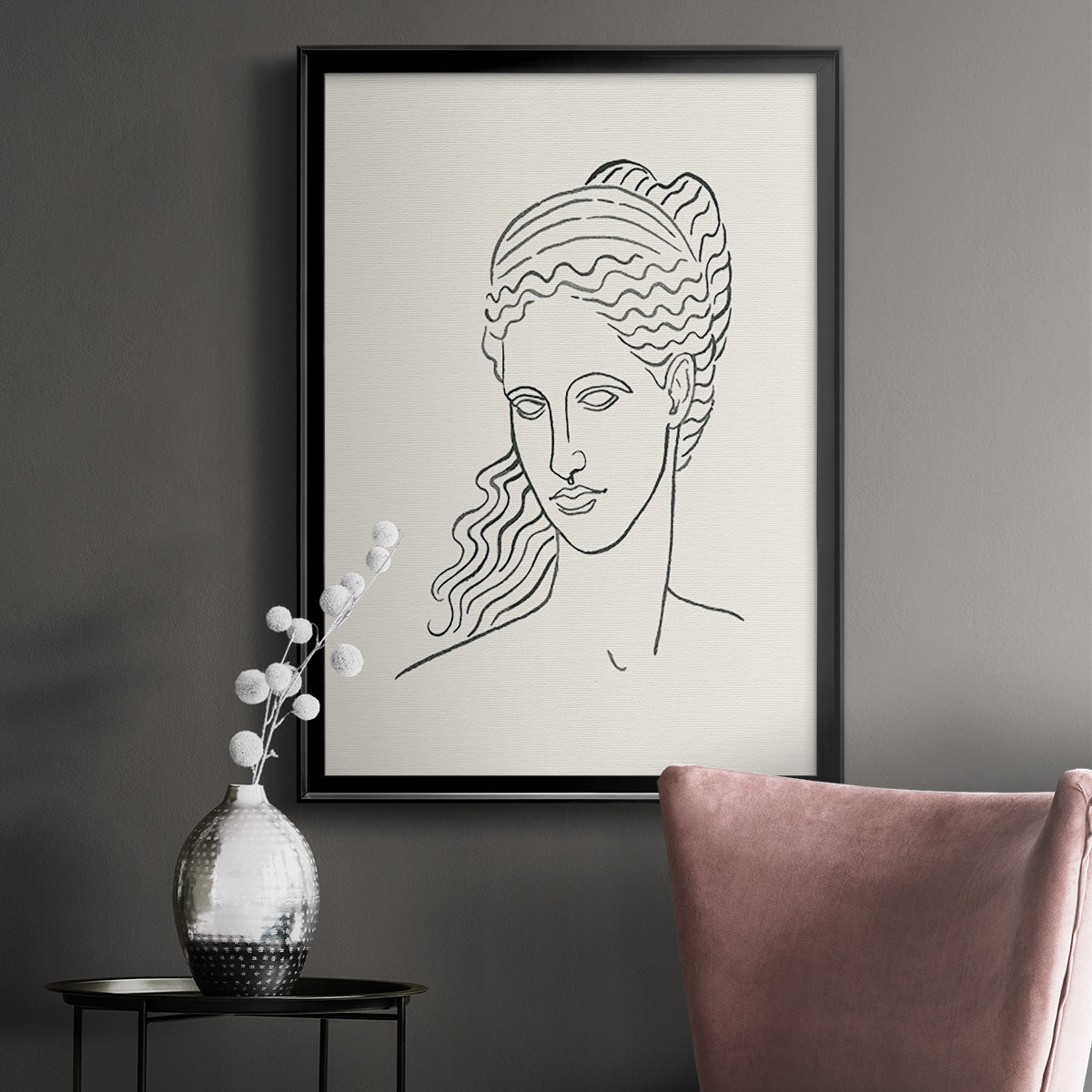 Greek Busts II - Modern Framed Canvas Print