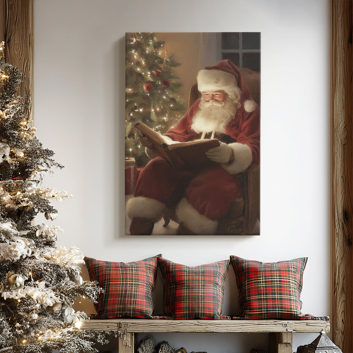 Warm Lantern Nativity at Night - Canvas Art Print