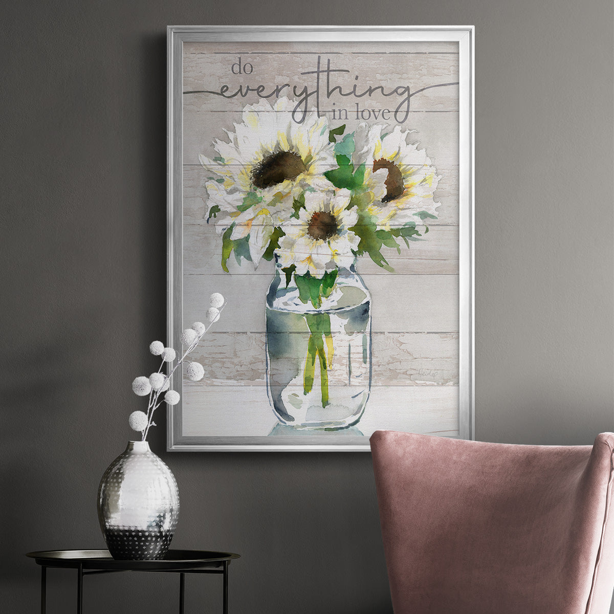 Do Everything In Love - Modern Framed Canvas Print