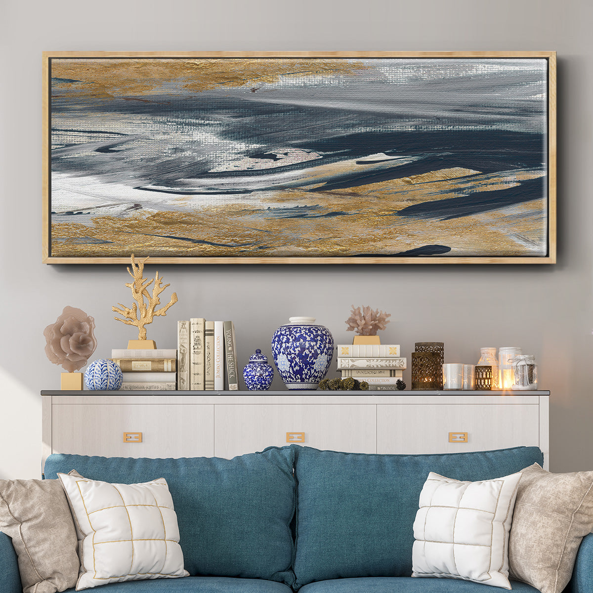 Tumultuous Navy - Floater Framed Canvas Print