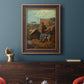 American genre scene of domestic life by Winslow Homer in an ornate bronzed mahogany wood frame displayed in a dark-toned interior setting.