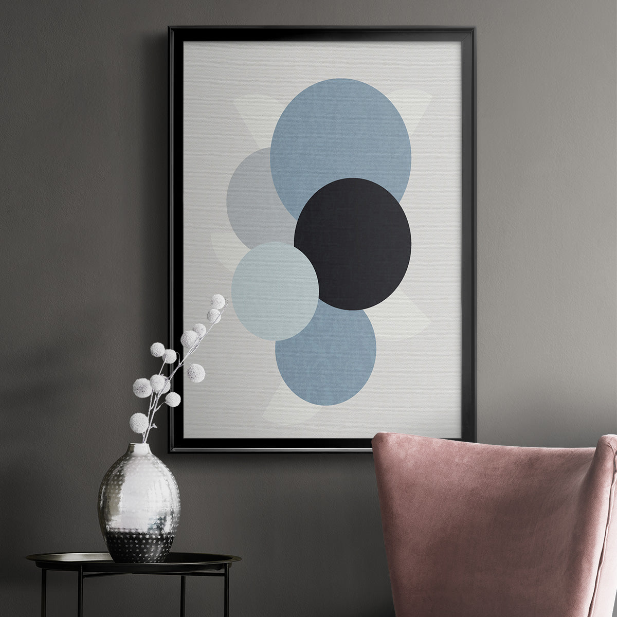 Shapely Blues II - Modern Framed Canvas Print