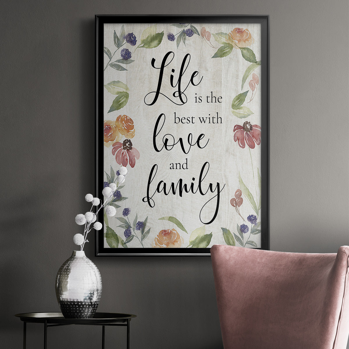 Life is the Best - Modern Framed Canvas Print