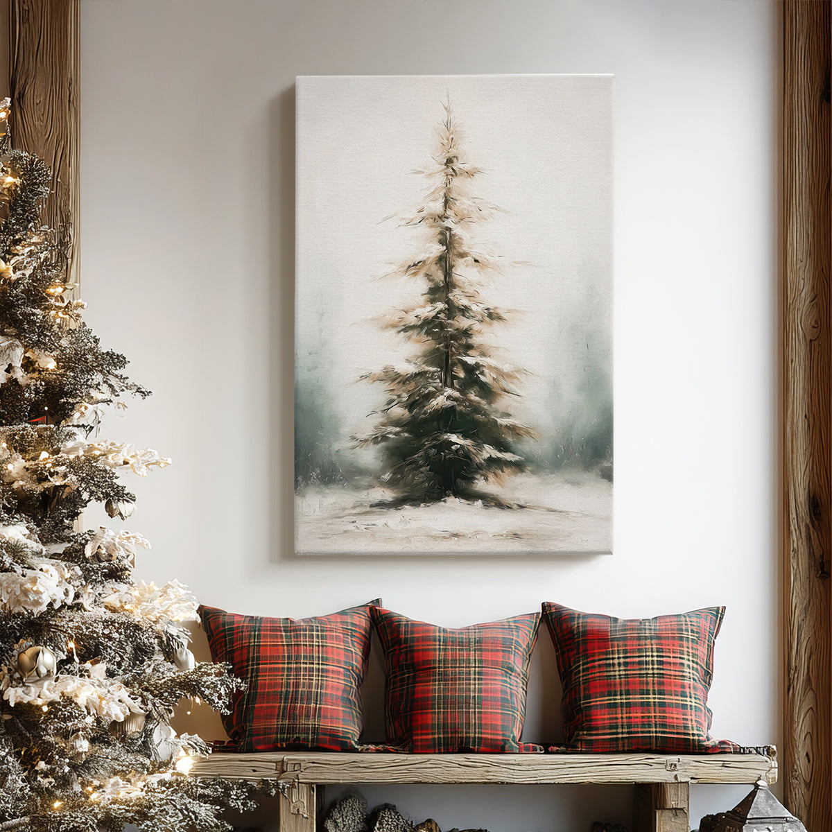 Night of Pearled Fir - Canvas Art Print
