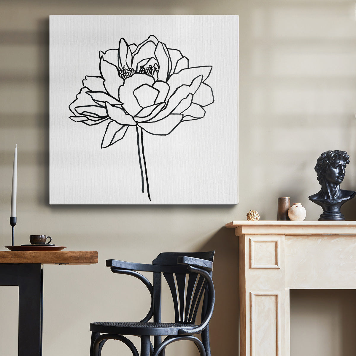 Peony Contour II - Canvas Art Print