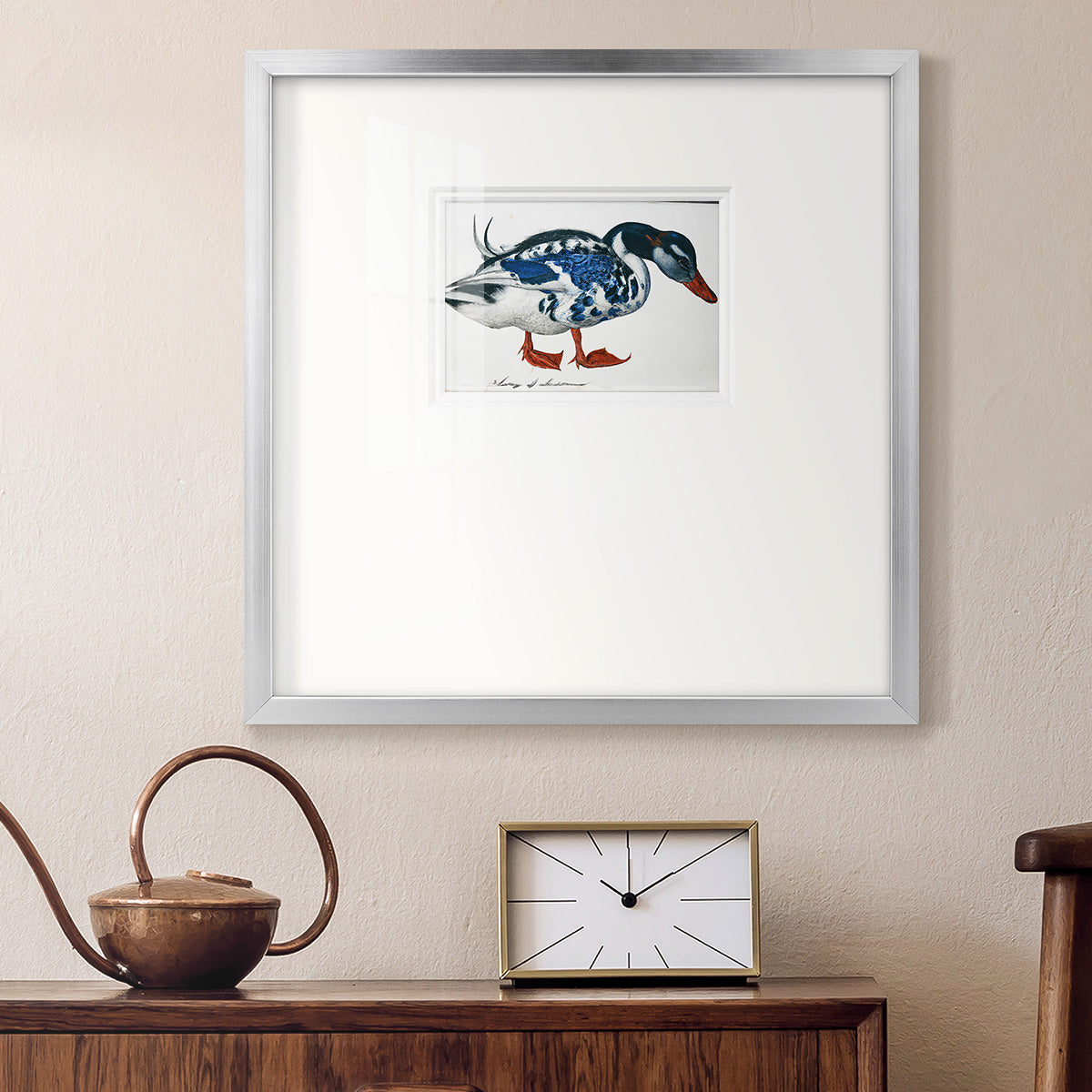 Blue Mallard Premium Framed Print Double Matboard