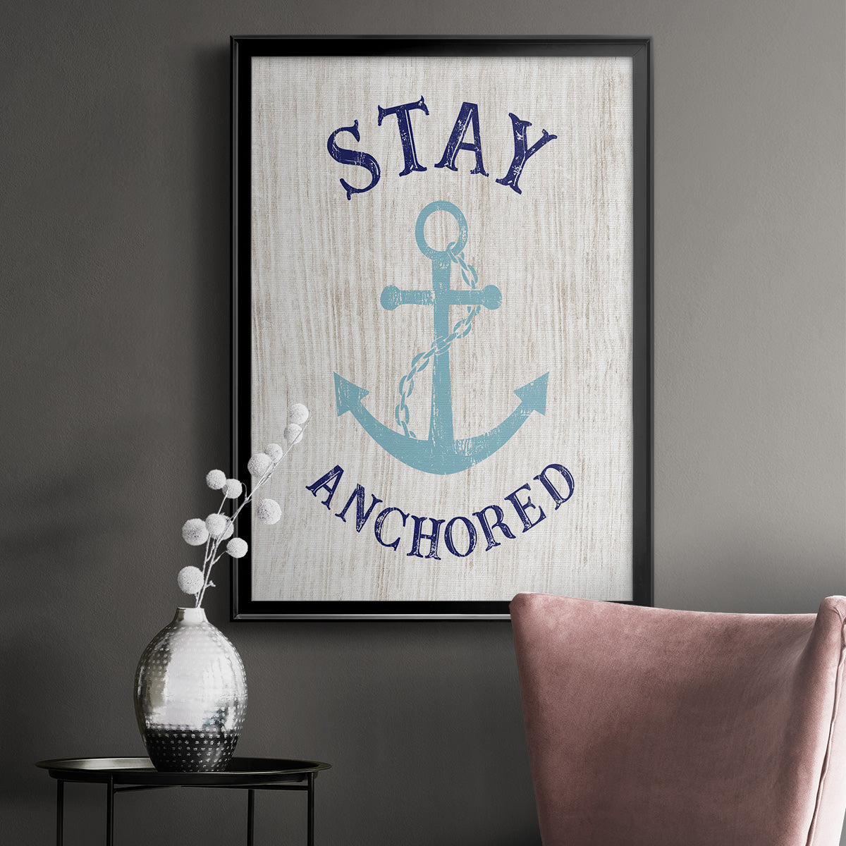 Stay Anchored - Modern Framed Canvas Print