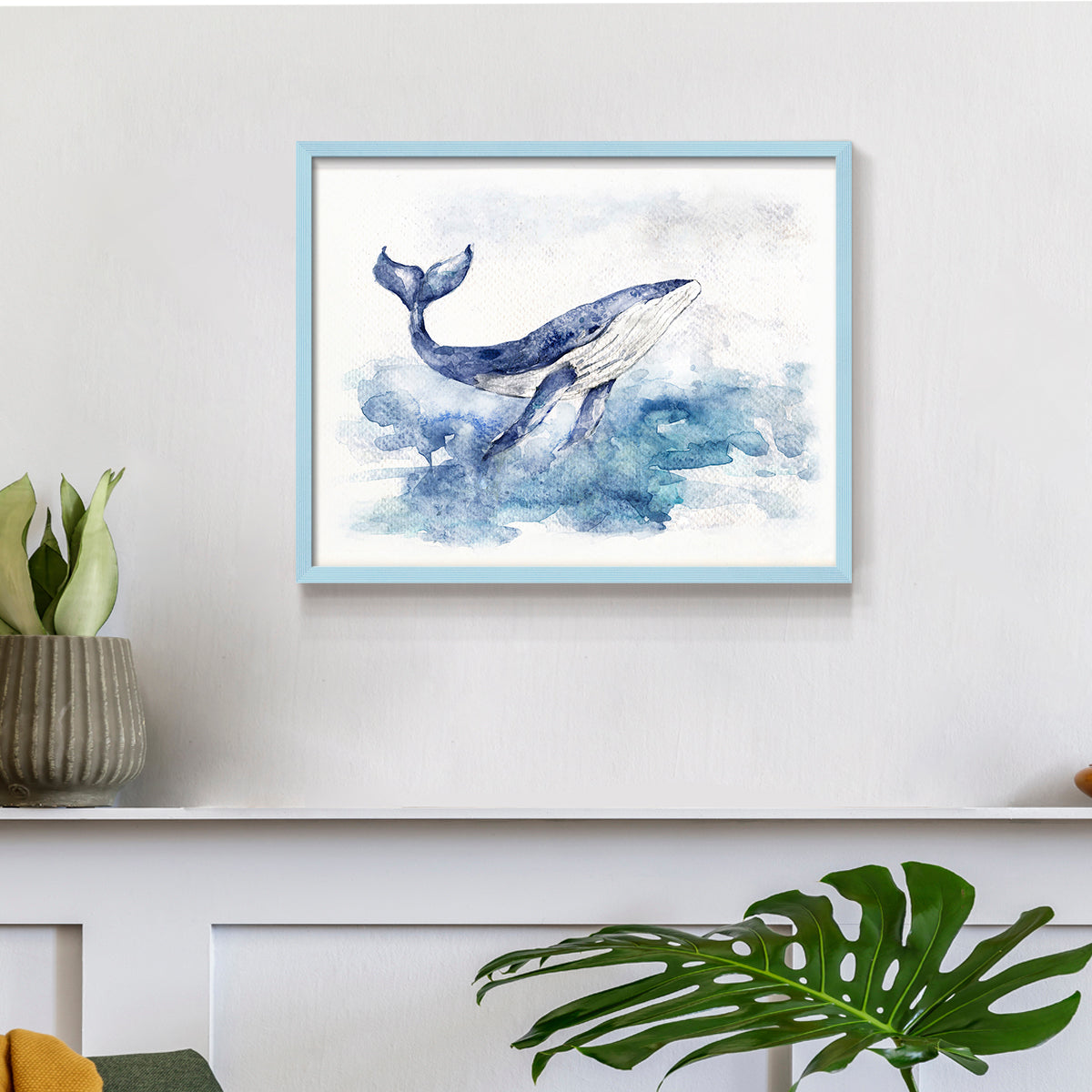 45573,whale,ocean,watercolor,painting,marine life,art,nature,blue,aquatic,surfacing,tranquil,wildlife,sea,animal,creative,illustration,water,beauty,environment,serene,ocean waves,natural habitat,fluke,graceful,peaceful,splash,oceanic,underwater,movement,glassy water,coastal,wild,ocean view,marine environment,fine art,tranquility,blue tones,fluid,Re-stickable,Nautical & Beach