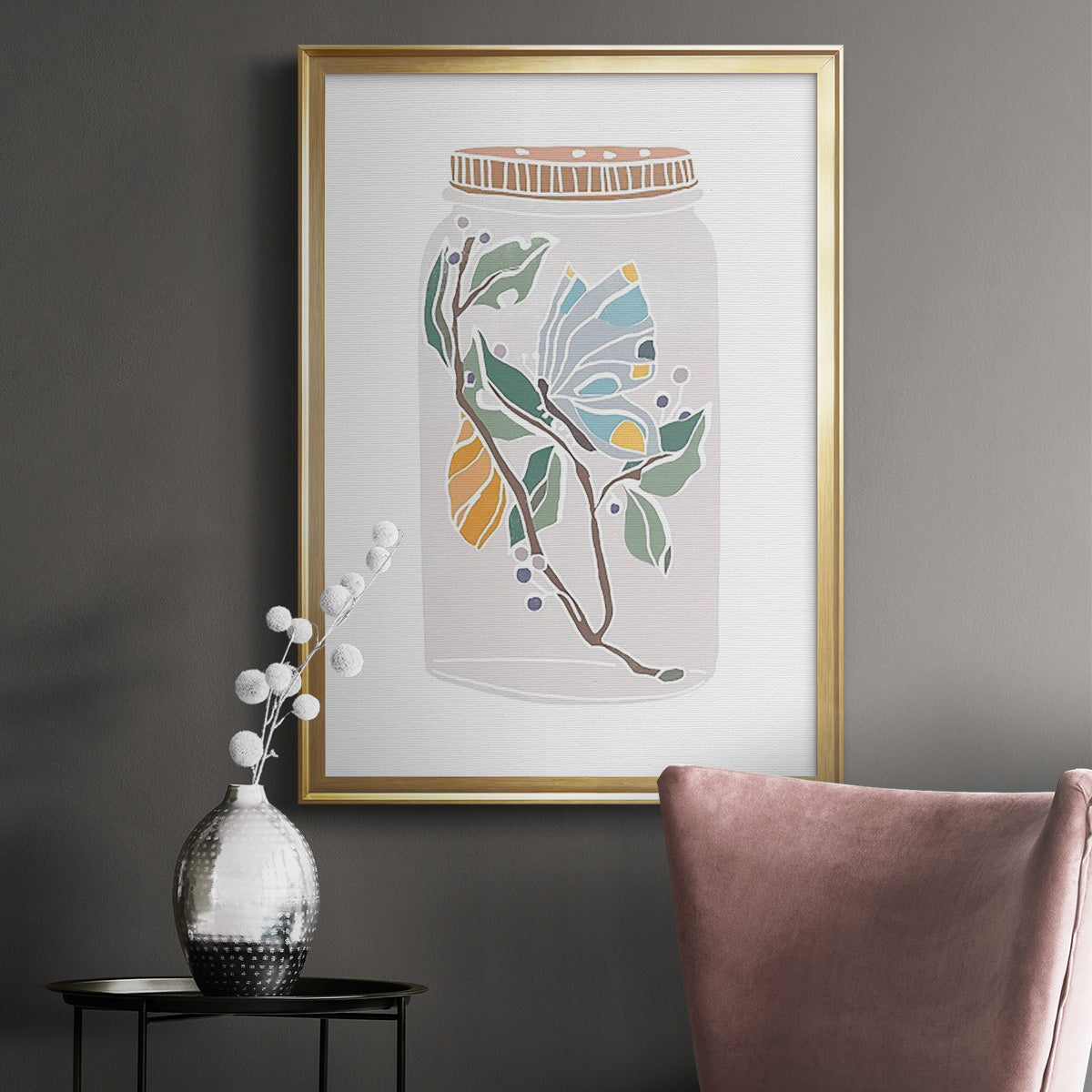 Nature Jar III - Modern Framed Canvas Print