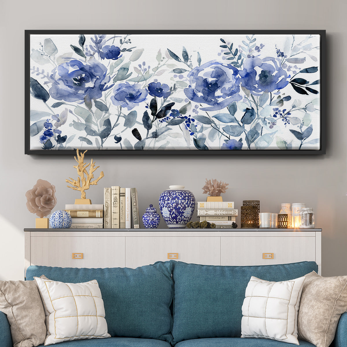 Painters Field of Flowers - Floater Framed Canvas Print