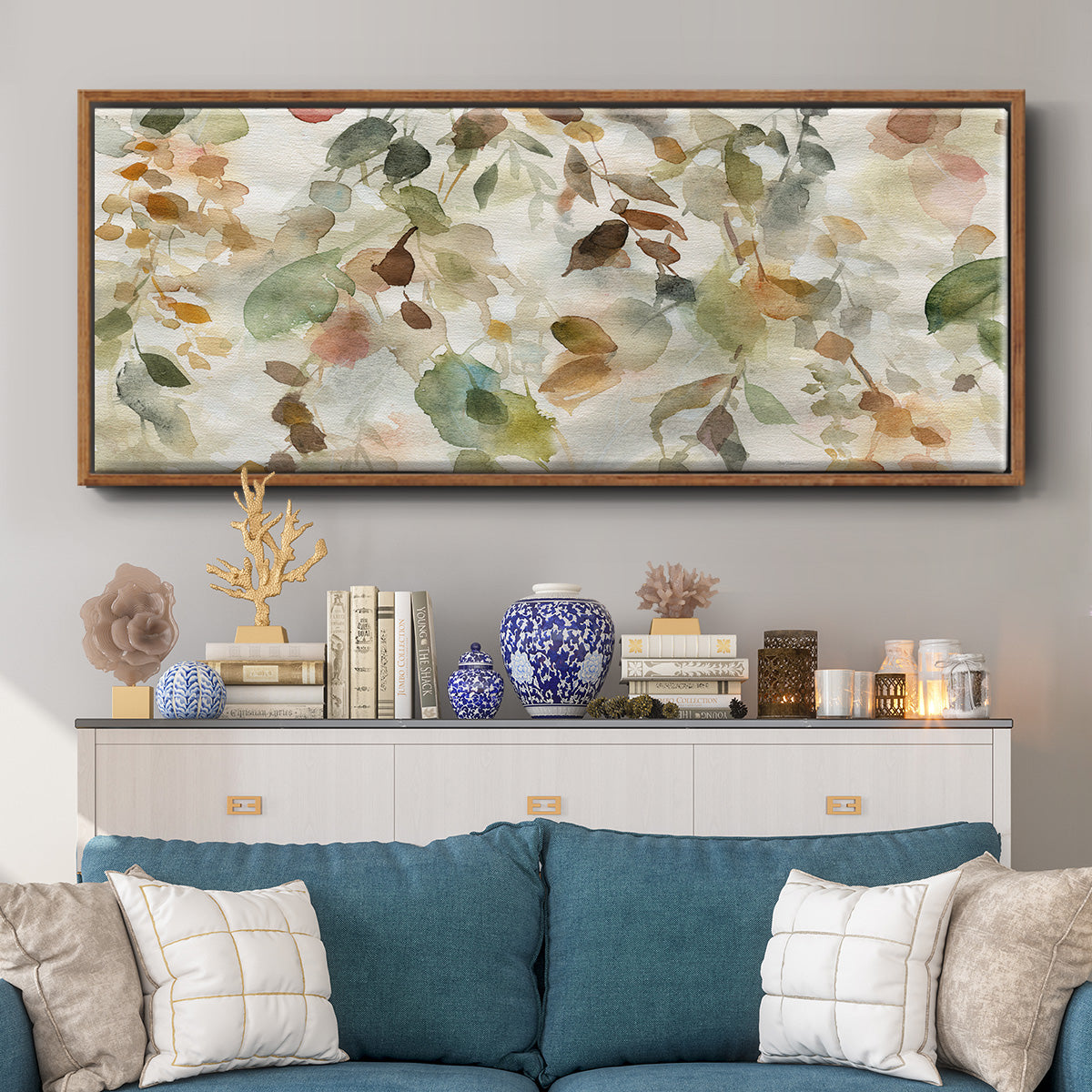 Fall Cascade - Floater Framed Canvas Print