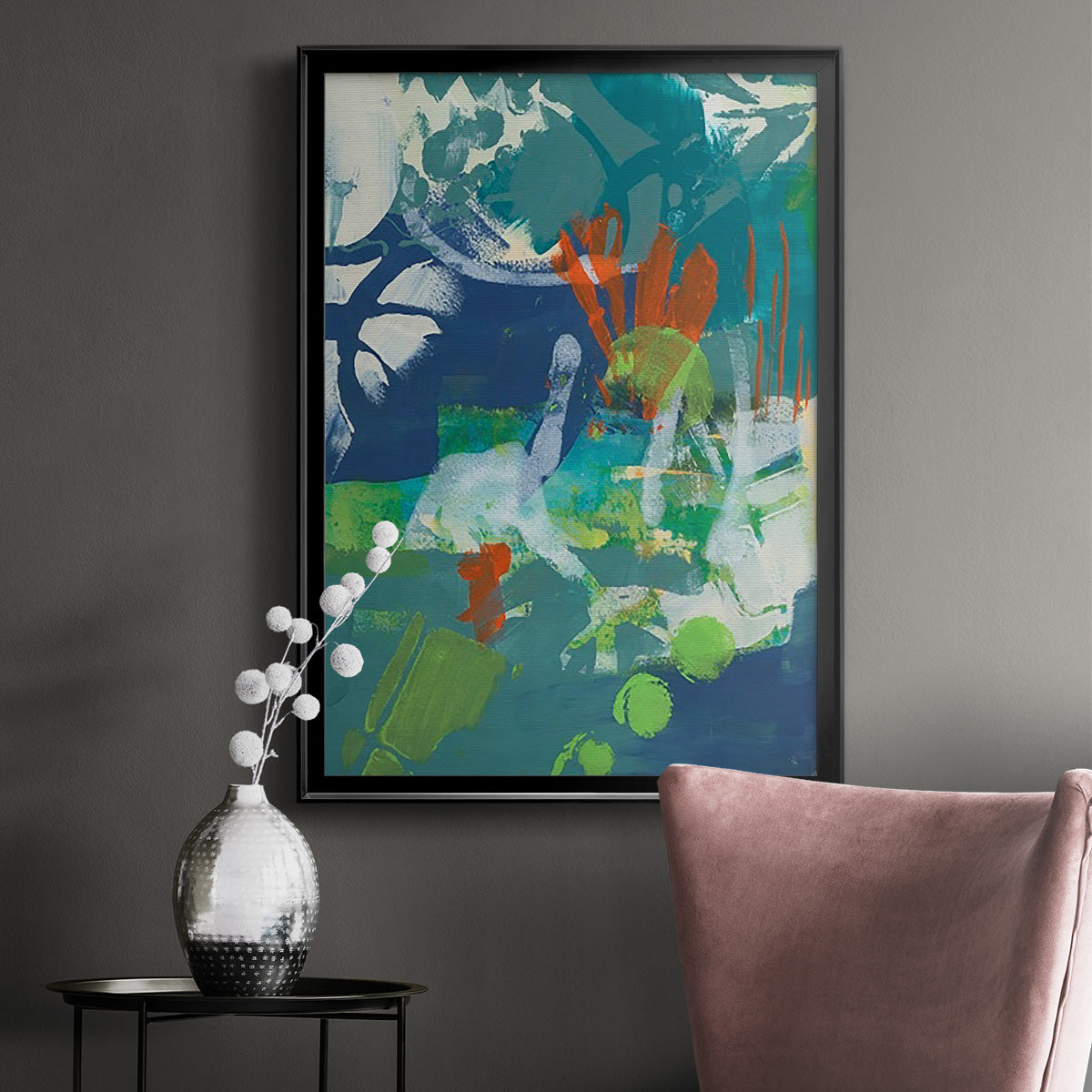 Tropical Graphics I - Modern Framed Canvas Print