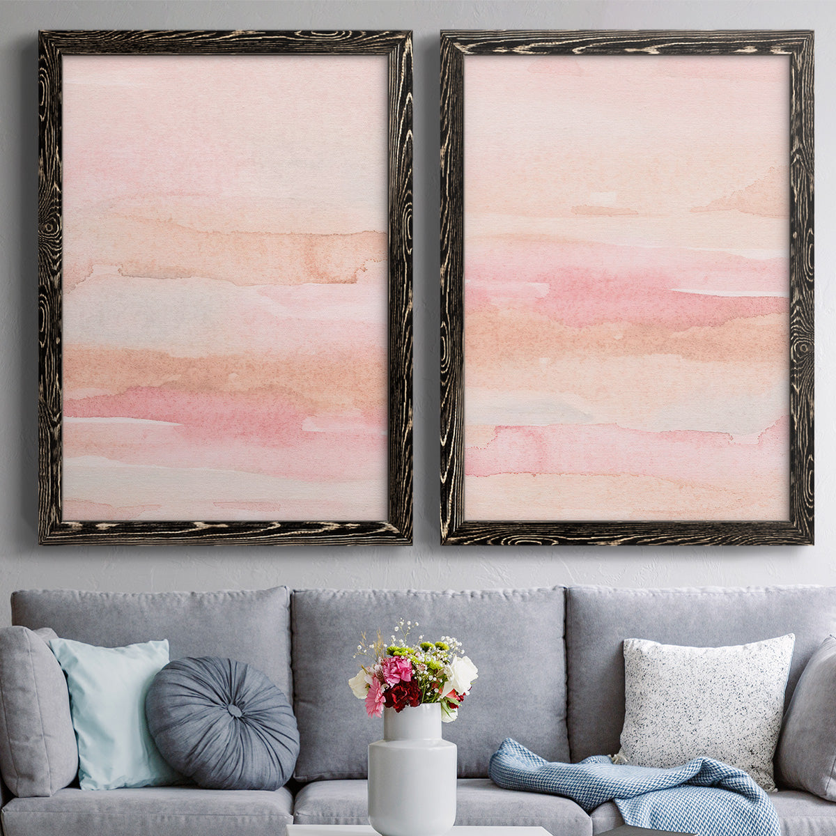 Rose Fade I - Premium Framed Canvas 2 Piece Set - Ready to Hang