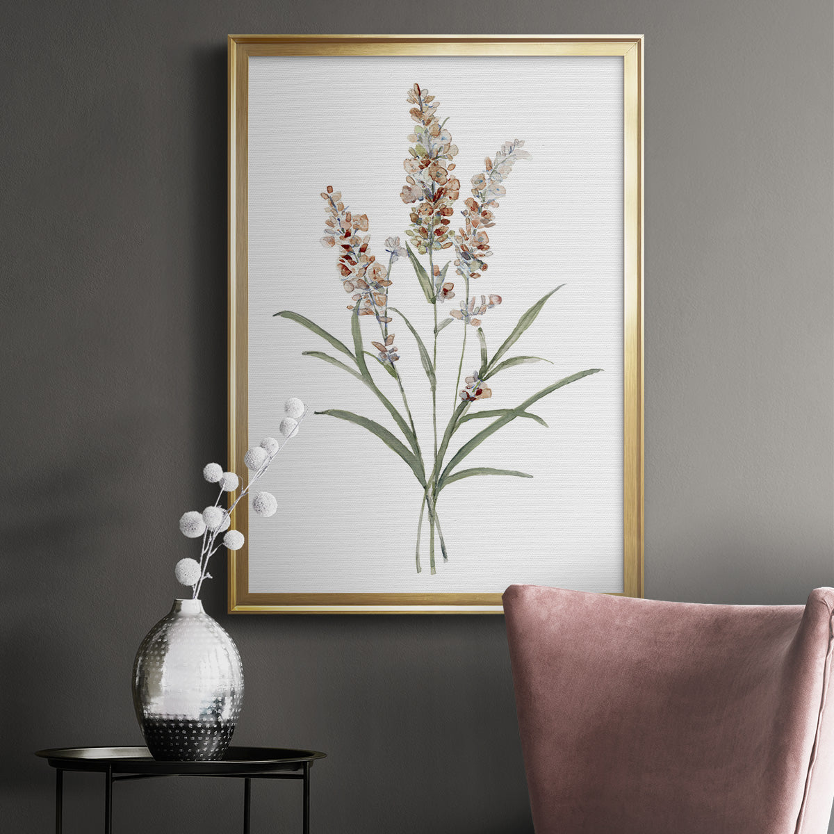 Dainty Botanical I - Modern Framed Canvas Print