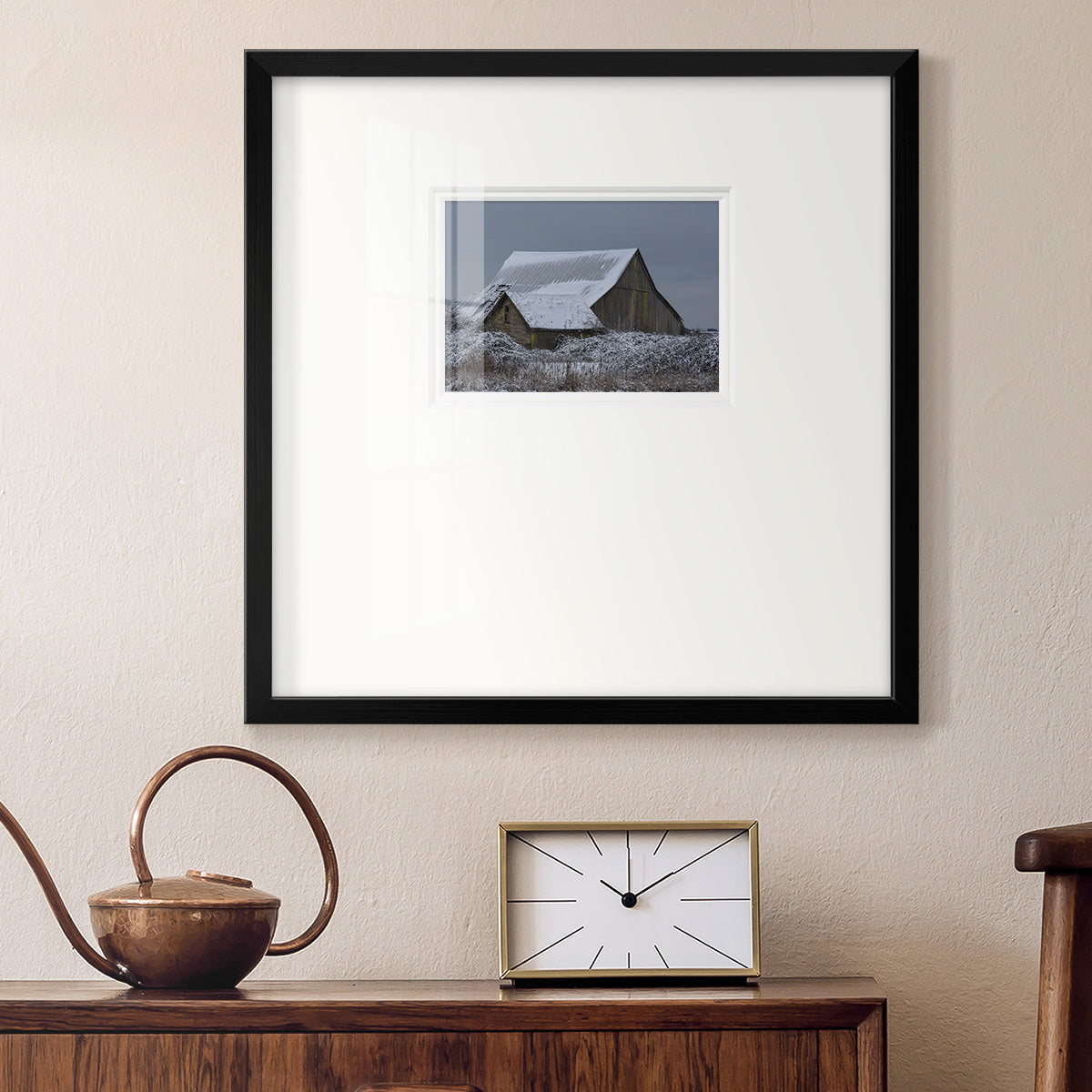 Winter Barn Premium Framed Print Double Matboard