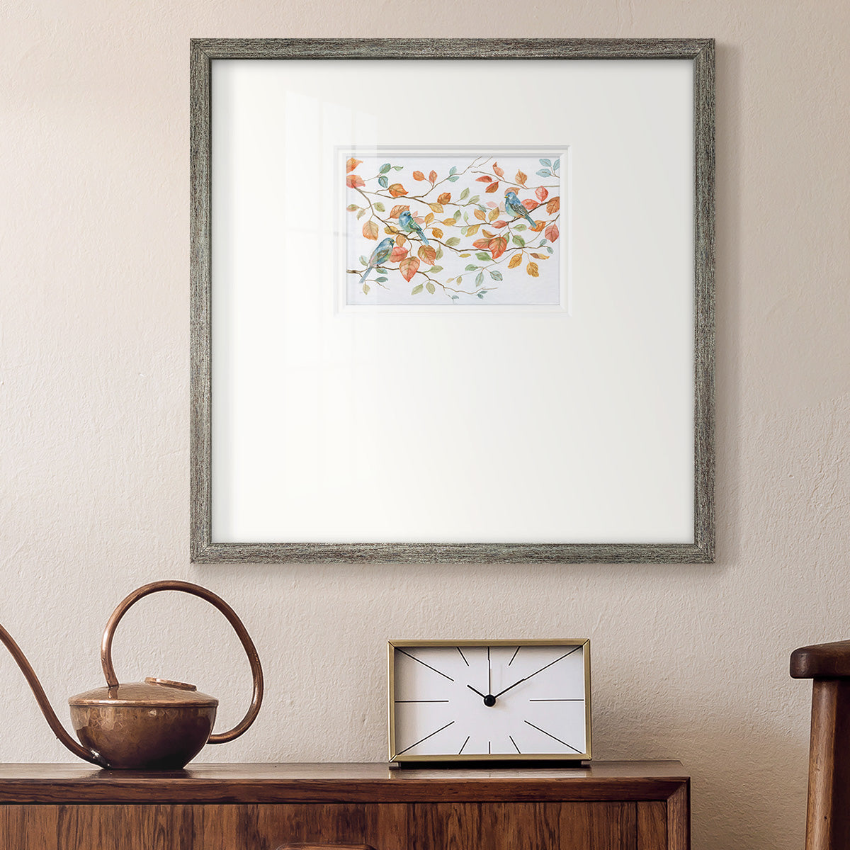 Bird Trio - Double Matboard Framed Print