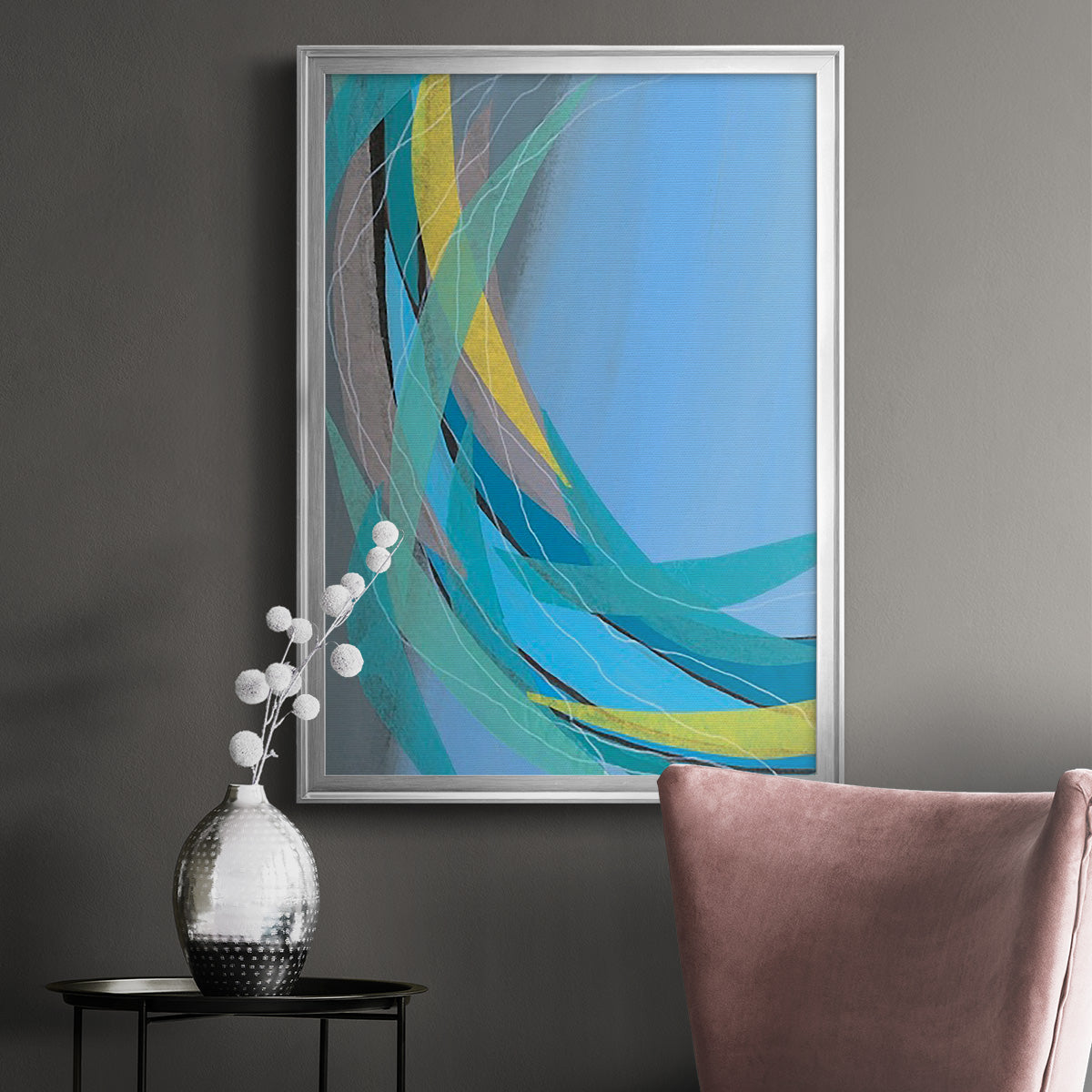 Circulating Flow I - Modern Framed Canvas Print