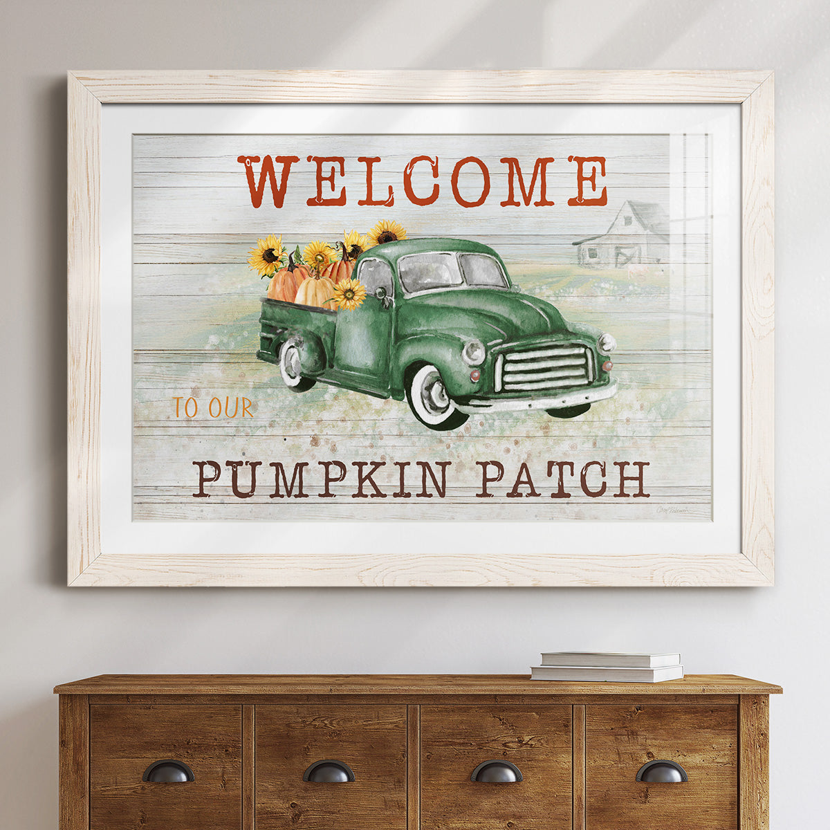 Pumpkin Patch - Barnwood Framed Art Print