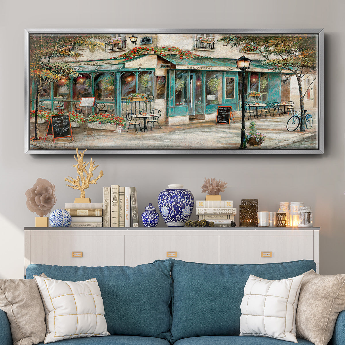 Rue due Jardin - Floater Framed Canvas Print