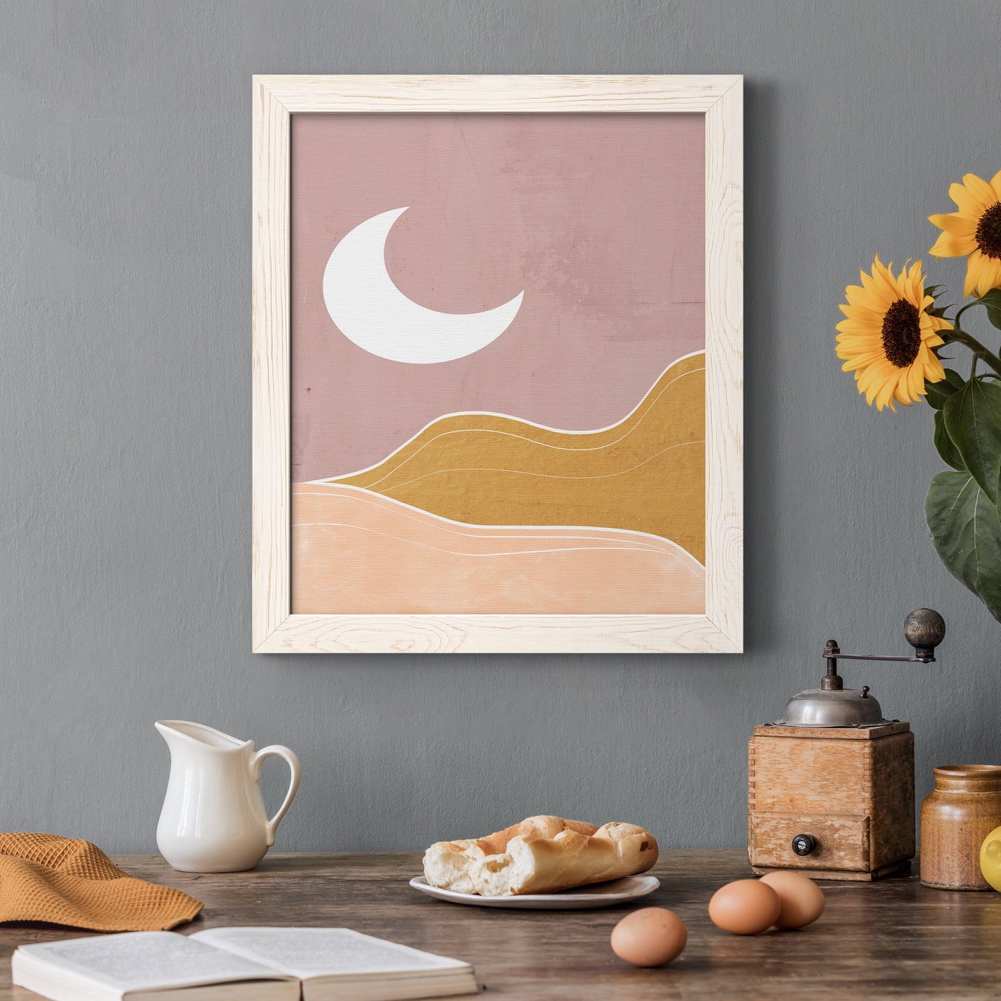 Sedona Moon - Barnwood Framed Canvas Print