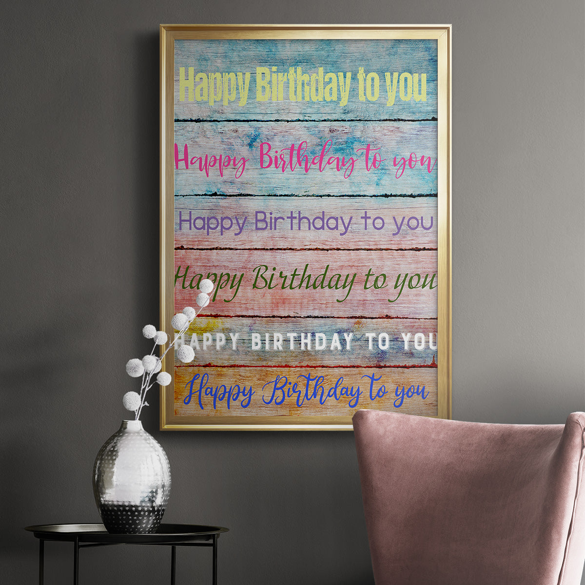 Birthday Song - Modern Framed Canvas Print