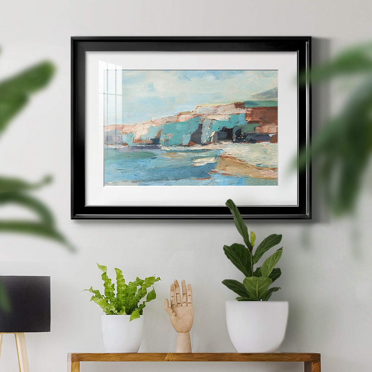 Turquoise Cliff Wall II Premium Framed Print - Ready to Hang