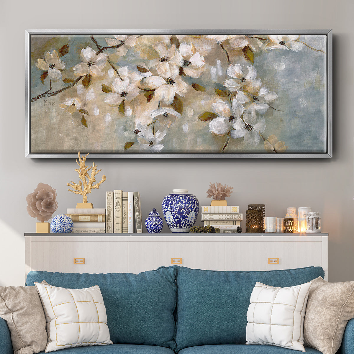 Blossoms of May - Floater Framed Canvas Print