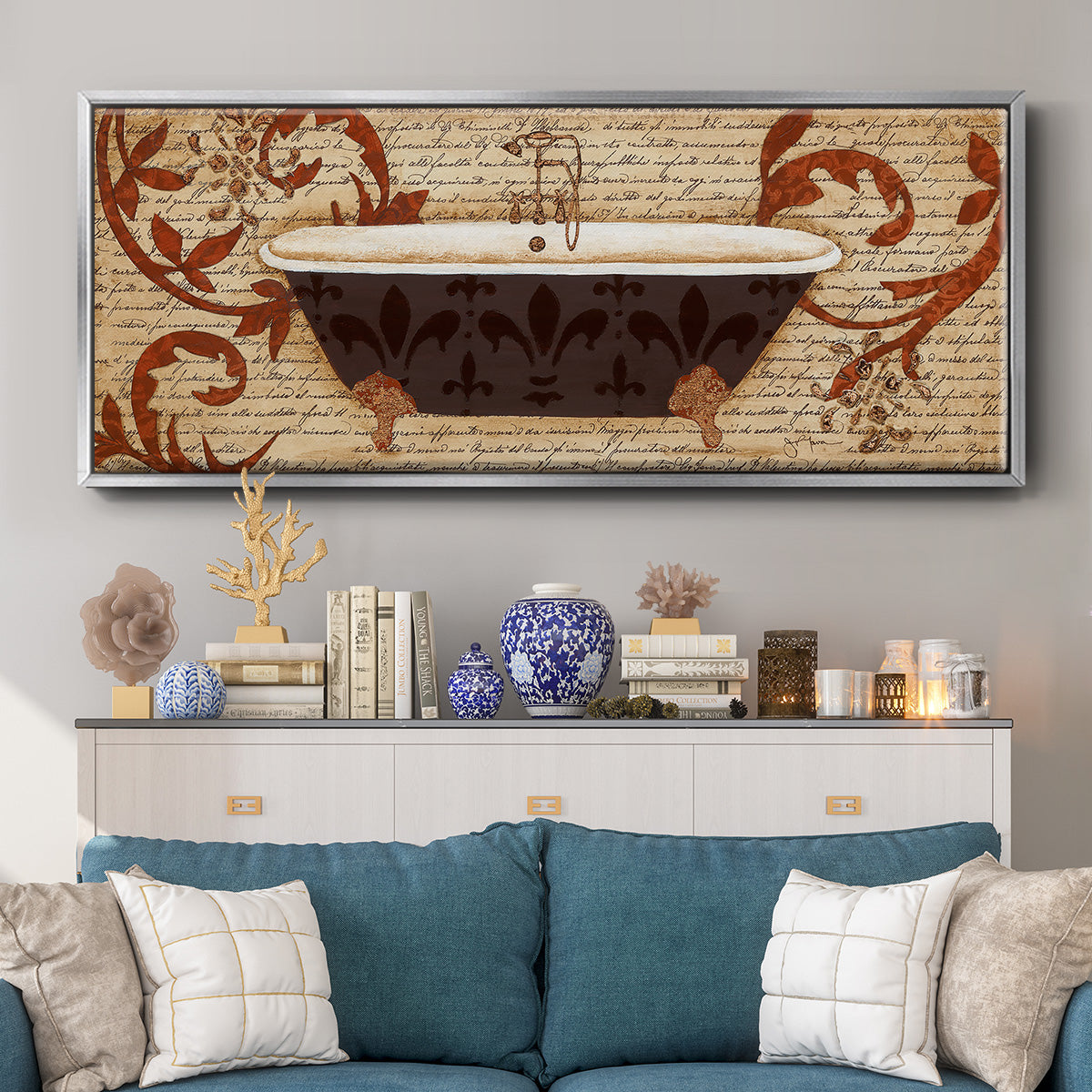 Renaissance Bath II - Floater Framed Canvas Print