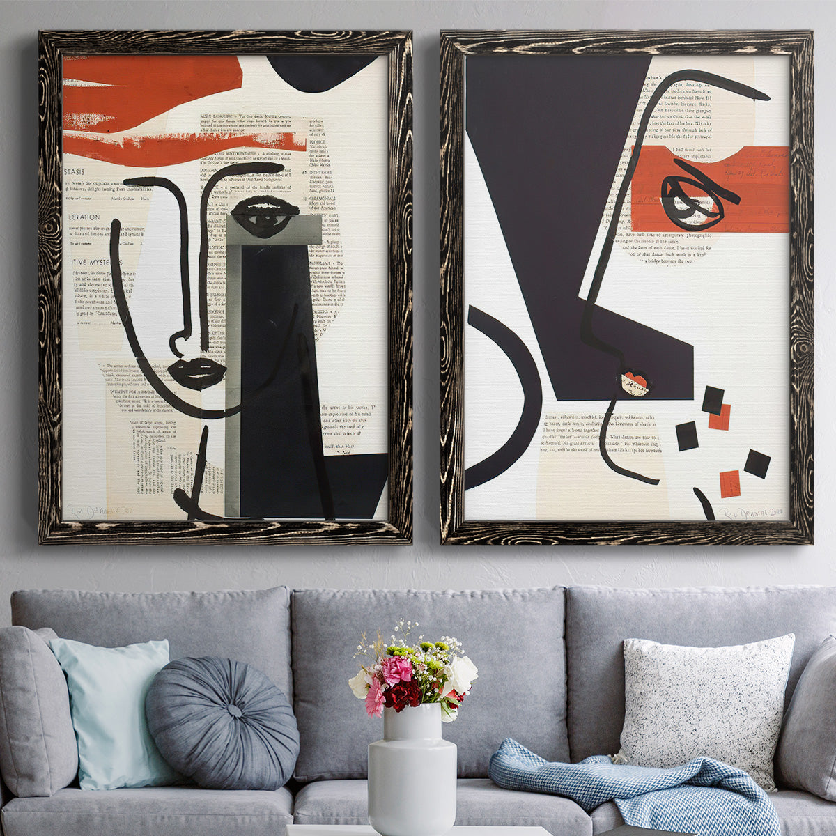 Faces of A Century V - Premium Framed Canvas 2 Piece Set - Ready to Hang