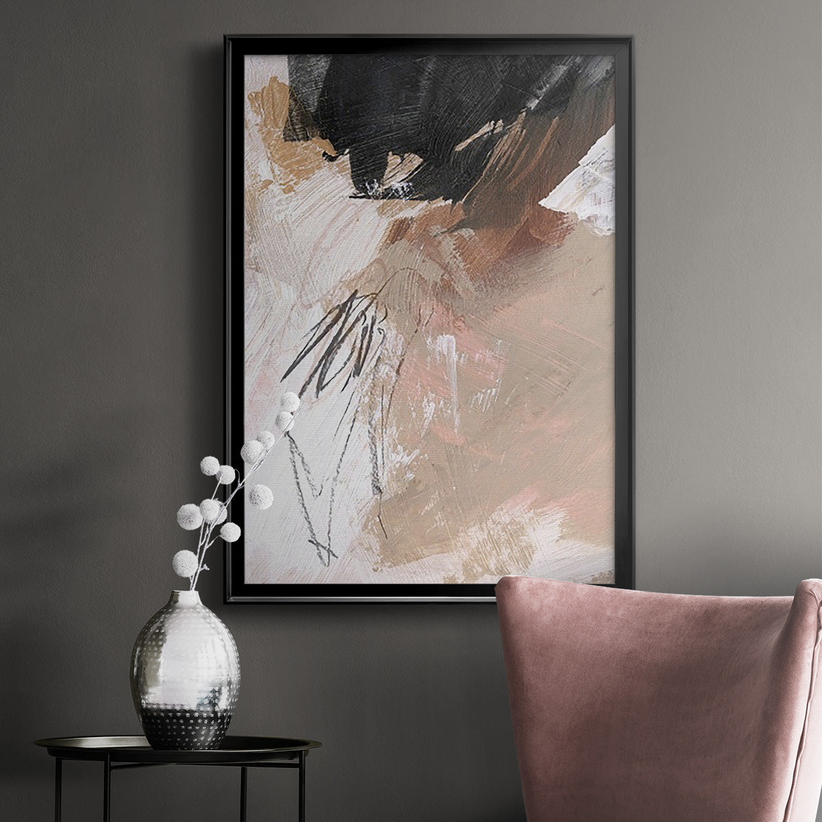 Unbleached Neutrals VI - Modern Framed Canvas Print