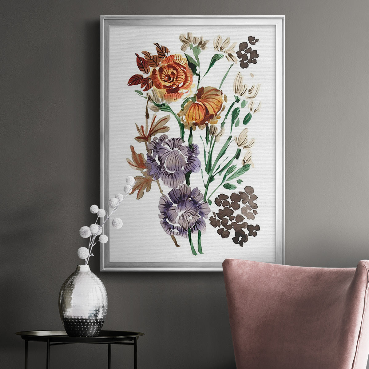 Garden Bouquets I - Modern Framed Canvas Print