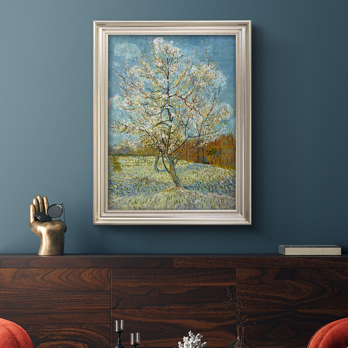  The Pink Peach Tree - Ornate Framed Canvas Print