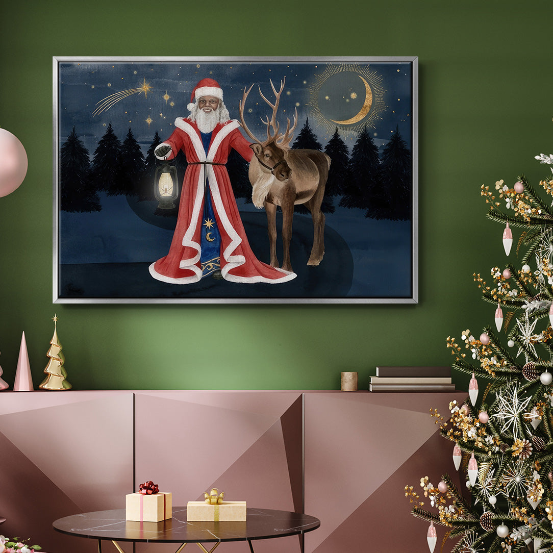 Celestial Christmas Collection A - Framed Gallery Wrapped Canvas in Floating Frame