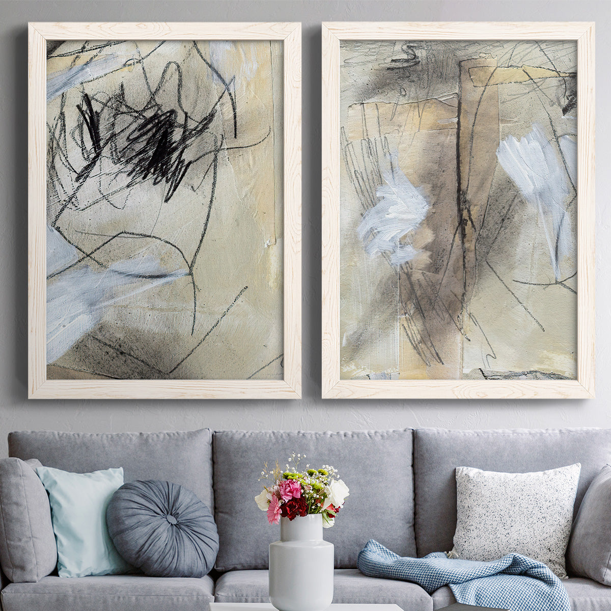 Masked Notes VII - Premium Framed Canvas 2 Piece Set - Ready to Hang