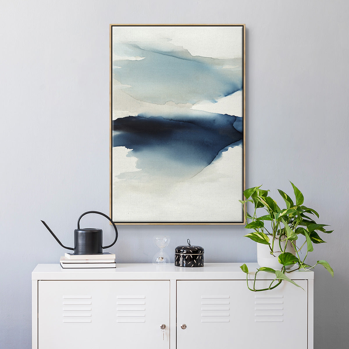 Waves I - Framed Premium Gallery Wrapped Canvas L Frame - Ready to Hang