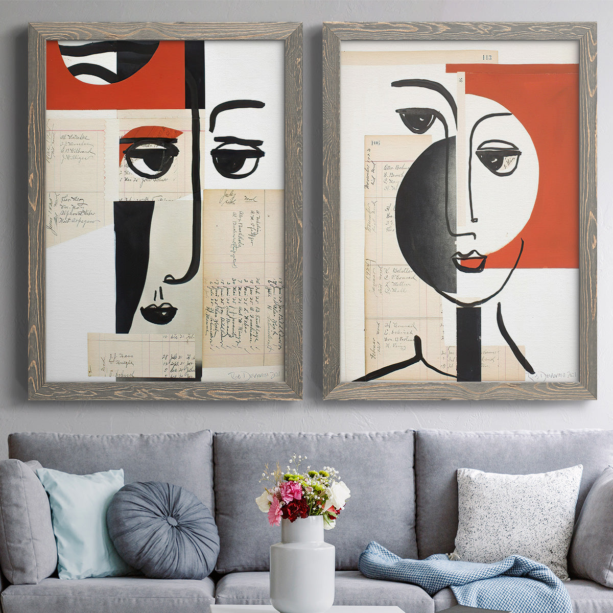 Faces of A Century III - Premium Framed Canvas 2 Piece Set - Ready to Hang