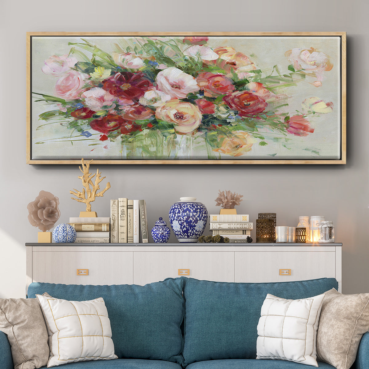 Just Peachy - Floater Framed Canvas Print