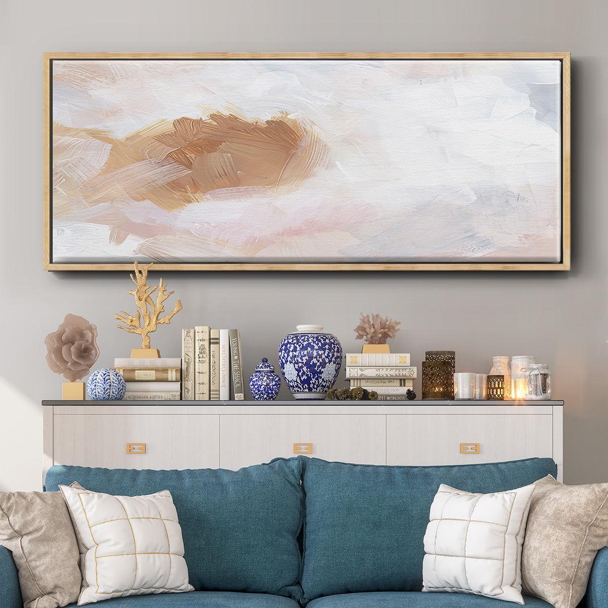 Dusk Clouds I - Floater Framed Canvas Print
